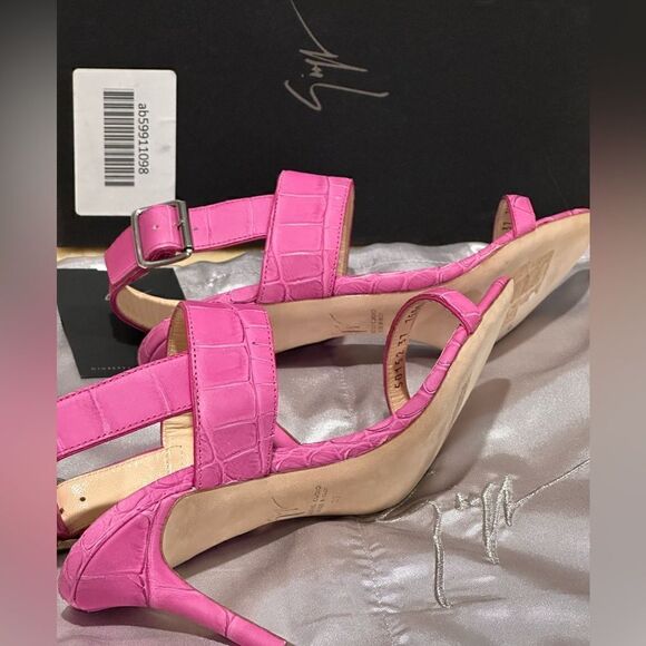 Giuseppe Zanotti coline croc embroidered Leather sandals in ficus size 7 - Picture 9 of 14